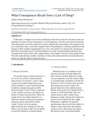 What Consequences Result from a Lack of Sleep?