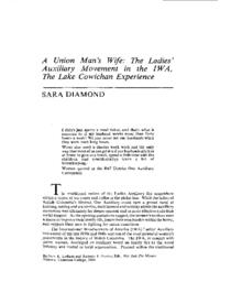 20 A Union Man's Wife: The Ladies' Auxiliary Movement in the /WA, The Lake Cowichan Experience