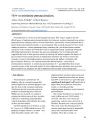 How to Minimize Procrastination