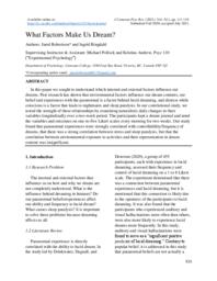 What Factors Make Us Dream?