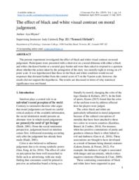 The Effect of Black and White Visual Contrast on Moral Judgement