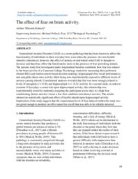 The Effect of Fear on Brain Activity