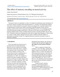 The Effect of Memory Encoding on Neural Activity: 