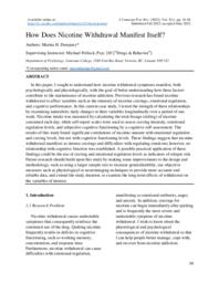 How does nicotine withdrawal manifest itself?