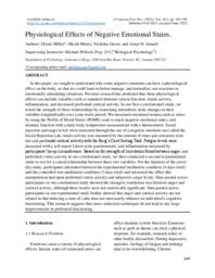Physiological Effects of Negative Emotional States