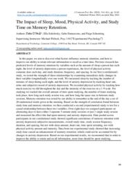The Impact of Sleep, Mood, Physical Activity, and Study Time on Memory Retention