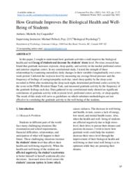 How Gratitude Improves the Biological Health and Well-Being of Students
