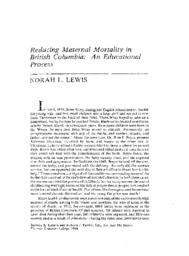 24 Reducing Maternal Mortality in British Columbia: An Educational Process