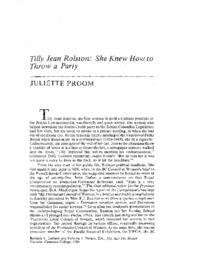 27 Tilly Jean Rolston: She Knew How to Throw a Party