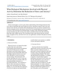 What Biological Mechanisms Involved with Physical Activity Determine the Reduction of Stress and Anxiety?