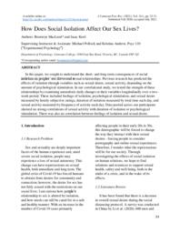 How Does Social Isolation Affect Our Sex Lives?