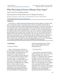 What physiological factors influence state anger?