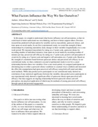 What Factors Influence the Way We See Ourselves?