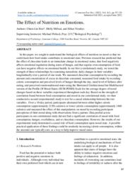 The Effect of Nutrition on Emotions