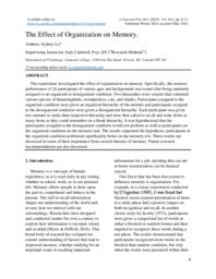 The Effect of Organization on Memory