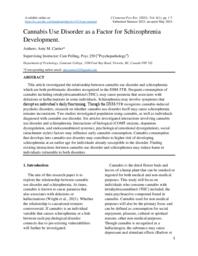 Cannabis Use Disorder as a Factor for Schizophrenia Development