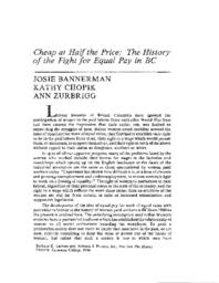 21 Cheap at Half the Price: The History of the Fight for Equal Pay in BC