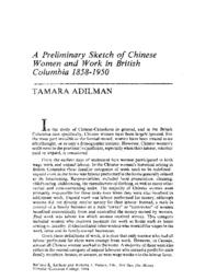 04 A Preliminary Sketch of Chinese Women and Work in British Columbia 1858-1950