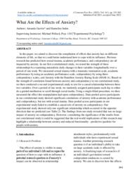 What Are the Effects of Anxiety?