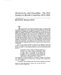 15 Domesticity and Discipline: The Girl Guides in British Columbia 1910-1943