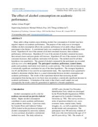 The Effect of Alcohol Consumption on Academic Performance