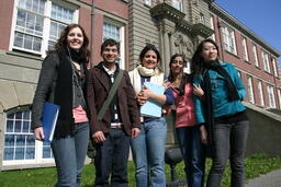 2007 College Relations Promo - Students in front of Young Building