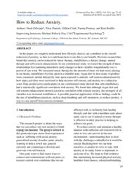 How to Reduce Anxiety