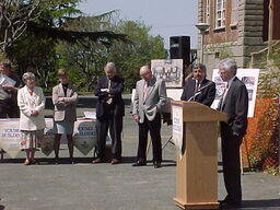 1999 Young Building Renovation event - in front of Young Building