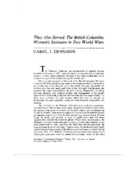 14 They Also Served: The British Columbia Women's Institutes in Two World Wars