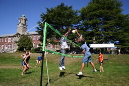 2006 Cam Fest at Lansdowne Campus - Students playing Volleyball in front of Young building