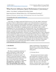 What Factors Influence Sport Performance Consistency?