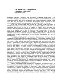 11 The ‘Social Evil’: Prostitution in Vancouver, 1900 - 1920