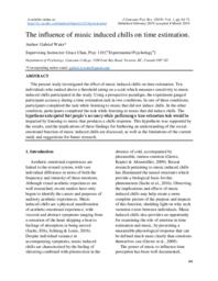 The Influence of Music Induced Chills on Time Estimation