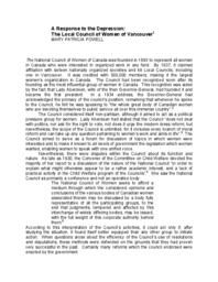 13 A Response to the Depression: The Local Council of Women of Vancouver