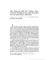 26 The Peacock and the Guinea Hen: Political Profiles of Dorothy Gretchen Steeves and Grace Macinnis