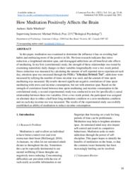 How Meditation Positively Affects the Brain
