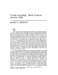 23 Vivian Dowding: Birth Control Activist 1892-