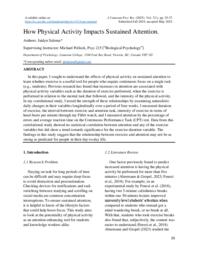 How Physical Activity Impacts Sustained Attention