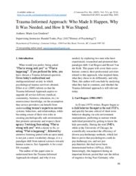 Trauma-Informed Approach: Who Made it happen, Why it Was Needed, and How it Was Shaped