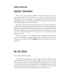 Editors' Statement and Cover Artist's Statement